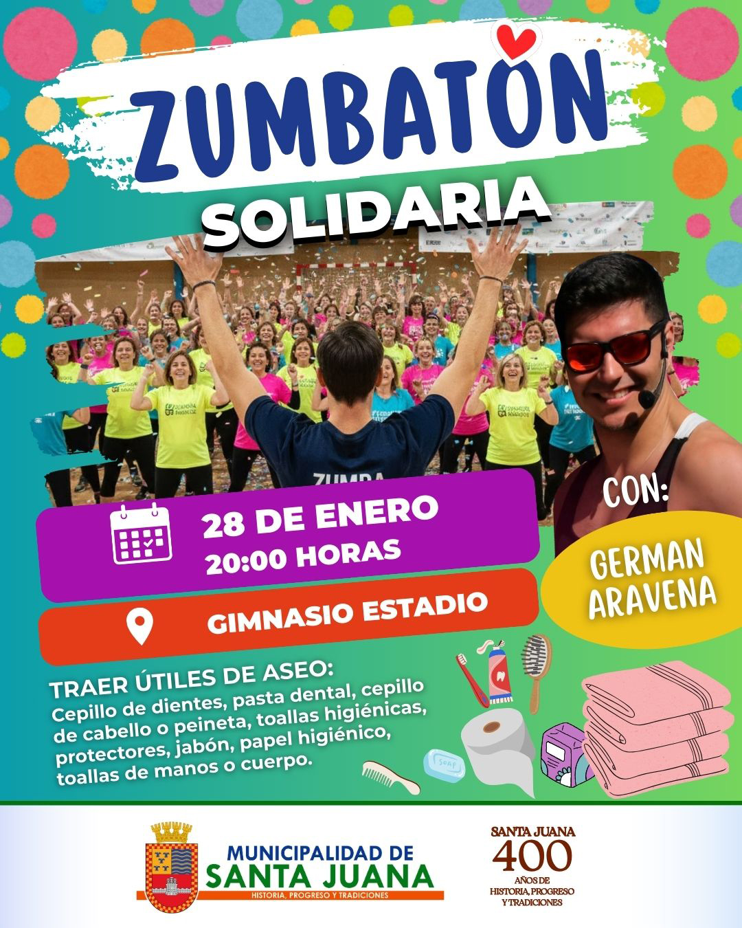 ¡A MOVERSE POR UNA BUENA CAUSA! 💃✨ ZUMBATÓN SOLIDARIA EN SANTA JUANA 🎶🙌