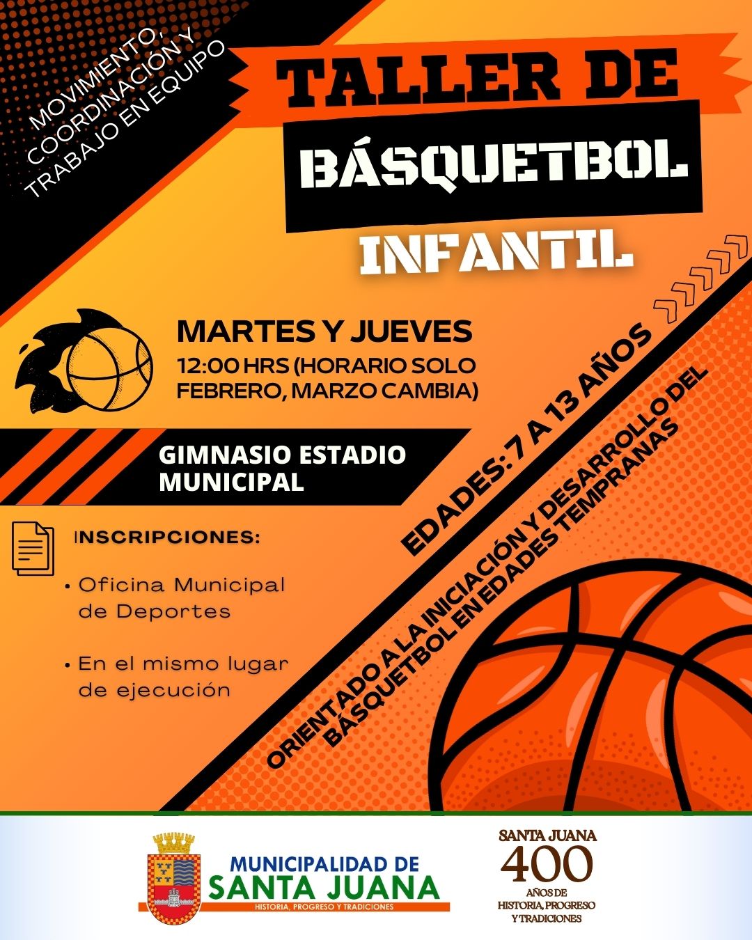 🏀 TALLER DE BÁSQUETBOL INFANTIL